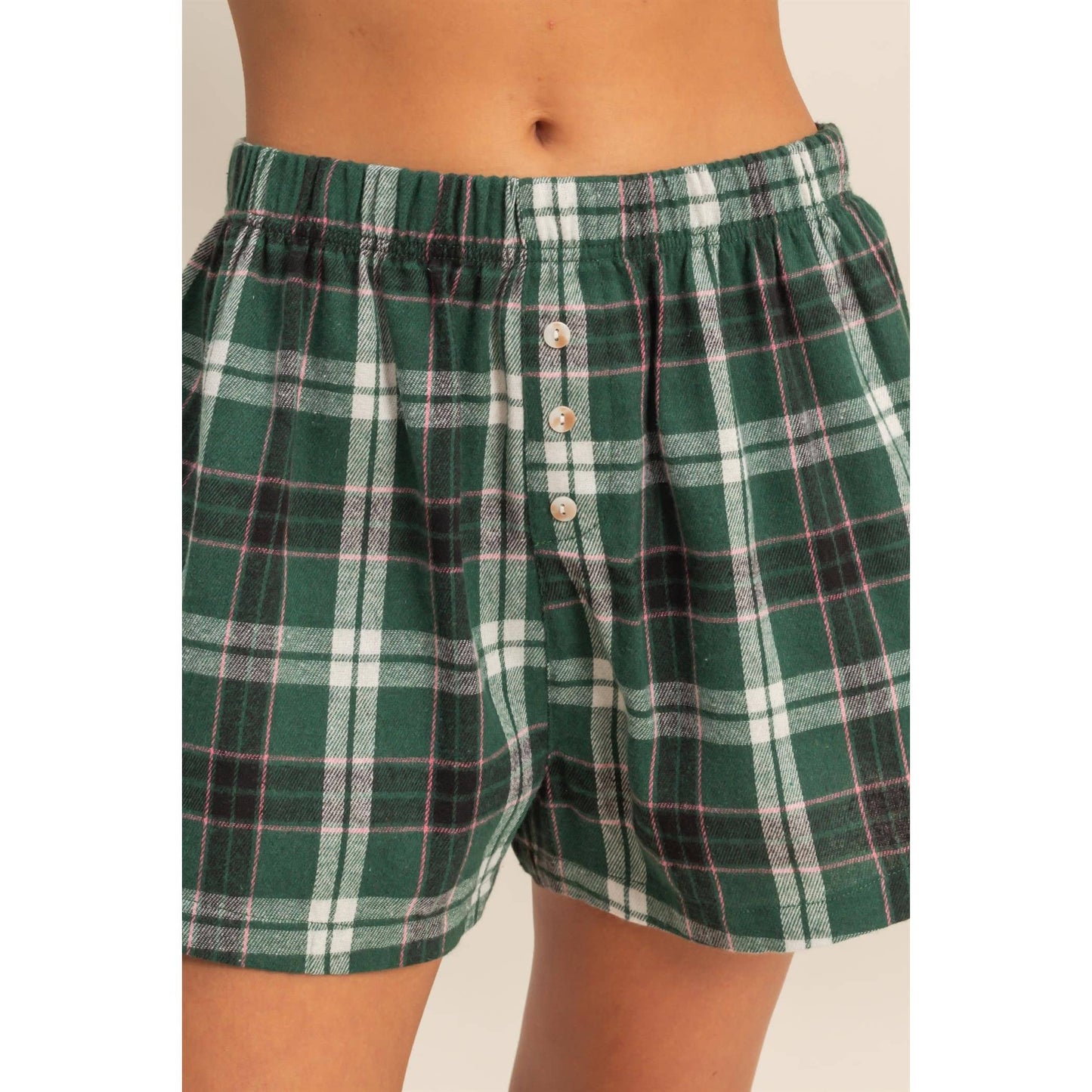 Button-Front Flannel Boxer Shorts