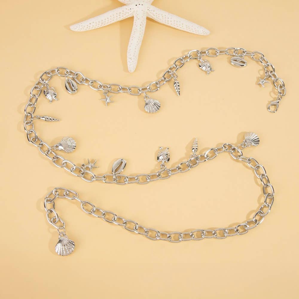 Assorted Sealife Charms Chain Belt