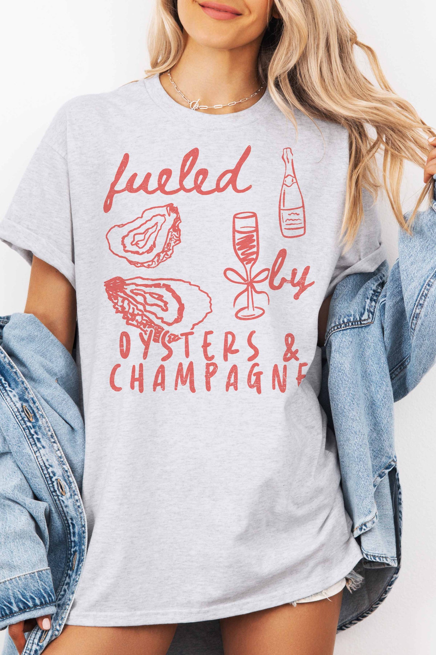 OYSTERS & CHAMPAGNE OVERSIZED TEE