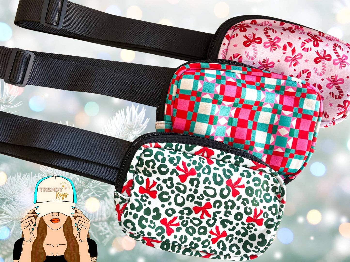 Neoprene Sling/Belt Bags, Patchable, Multiple Pockets