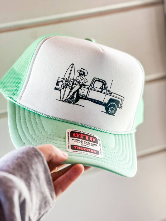 Cowgirl Surfer Trucker Hat