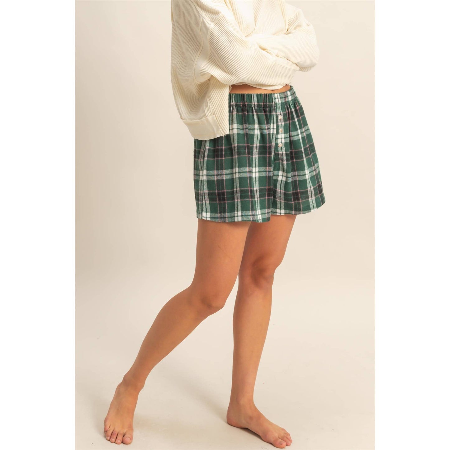 Button-Front Flannel Boxer Shorts