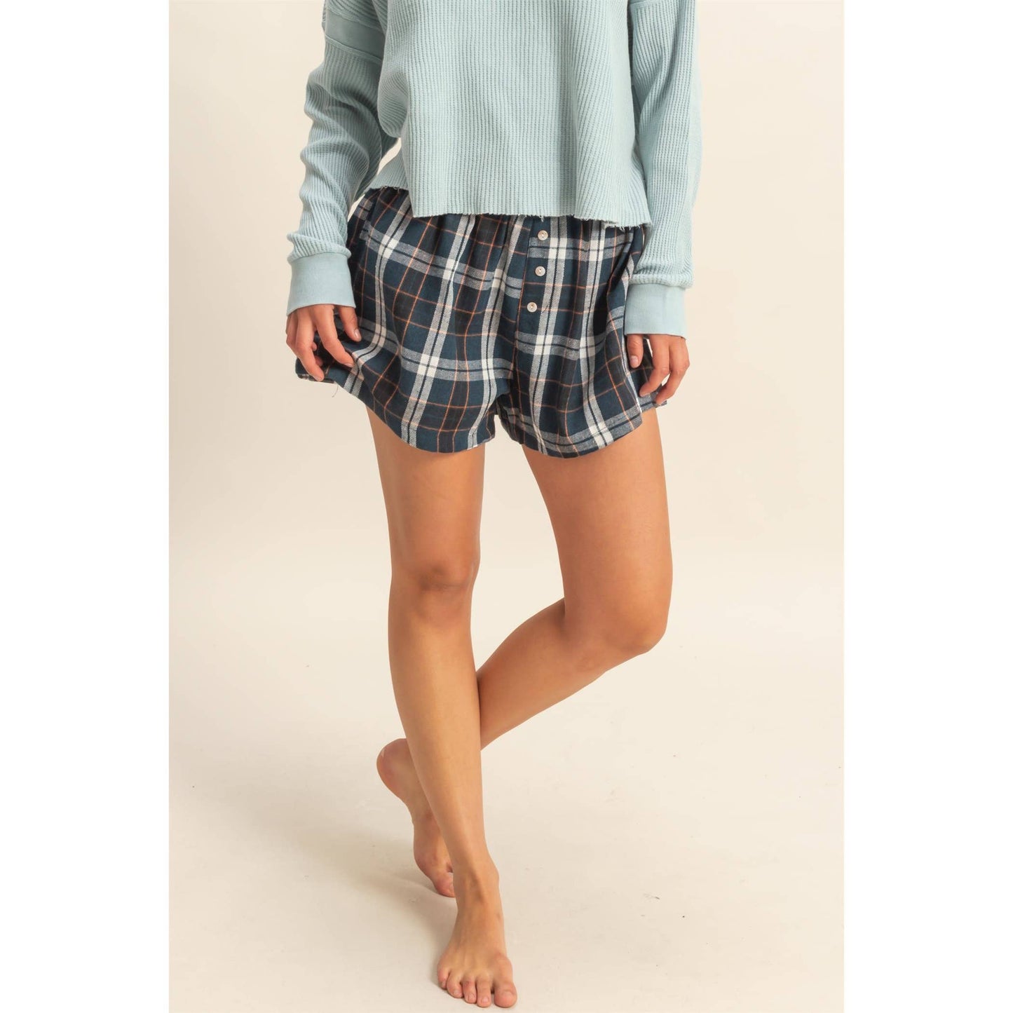 Button-Front Flannel Boxer Shorts